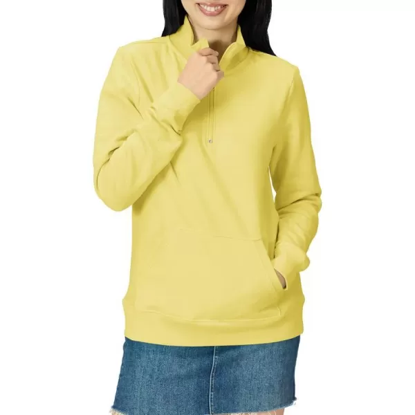 Amazon Essentials Womens LongSleeve Fleece QuarterZip Top Available in Plus SizeLight Yellow