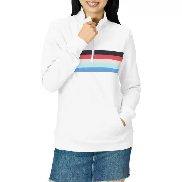 Amazon Essentials Womens LongSleeve Fleece QuarterZip Top Available in Plus SizePlaced Stripe