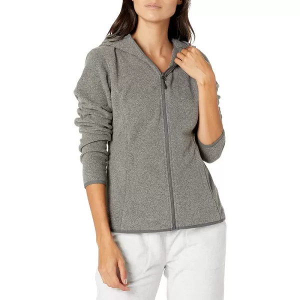 Amazon Essentials Womens LongSleeve Hooded FullZip Polar Fleece JacketCharcoal Heather