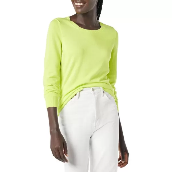 Amazon Essentials Womens LongSleeve Lightweight Crewneck Sweater Available in Plus SizeLime Green