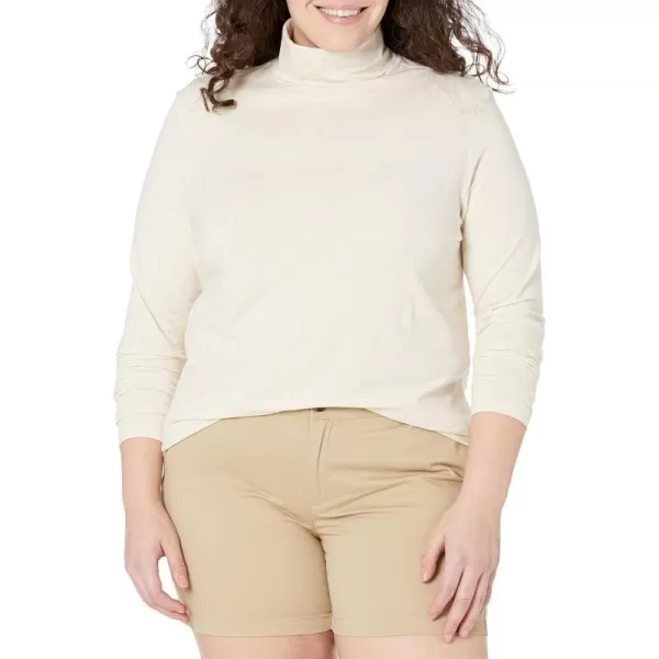 Amazon Essentials Womens LongSleeve Turtleneck Available in Plus SizeOatmeal Heather