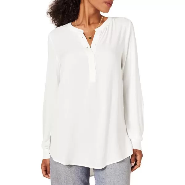 Amazon Essentials Womens LongSleeve Woven BlouseIvory