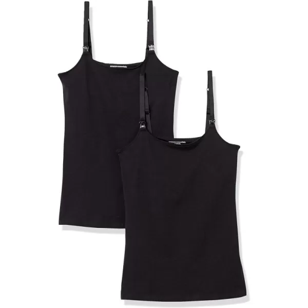 Amazon Essentials Womens Maternity Nursing Friendly Camisole Pack of 2Black