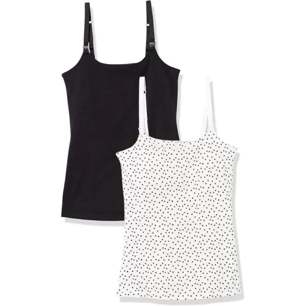 Amazon Essentials Womens Maternity Nursing Friendly Camisole Pack of 2BlackWhite Dots