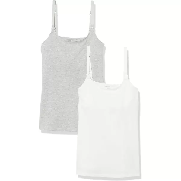 Amazon Essentials Womens Maternity Nursing Friendly Camisole Pack of 2Light Grey Heather