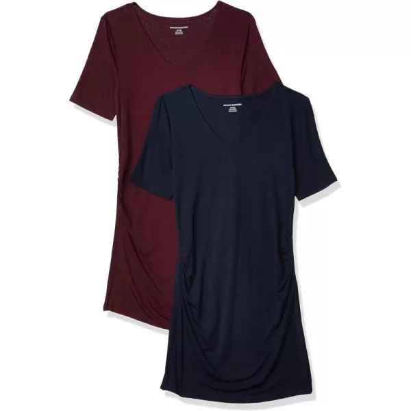 Sustainably Sourced Rayon Blend Burgundy/Navy