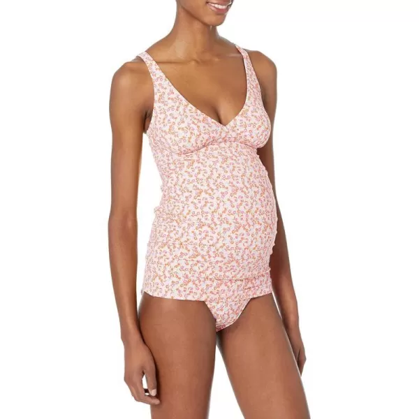 Amazon Essentials Womens Maternity Tankini Swim TopPale Peach Micro Floral