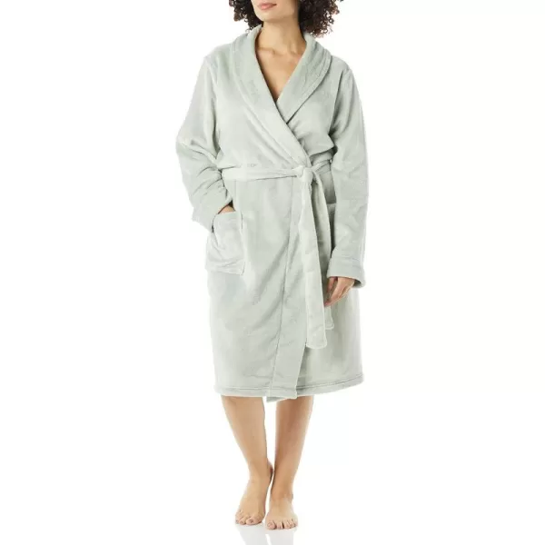 Amazon Essentials Womens MidLength Plush Robe Available in Plus SizeJade Green