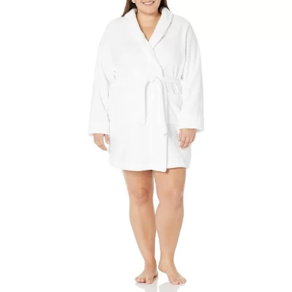 Amazon Essentials Womens MidLength Plush Robe Available in Plus SizeWhite