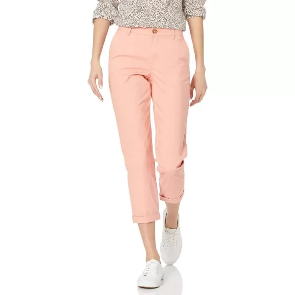 Amazon Essentials Womens MidRise SlimFit Cropped Tapered Leg Khaki PantCoral Pink