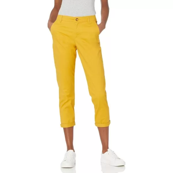 Amazon Essentials Womens MidRise SlimFit Cropped Tapered Leg Khaki PantDark Yellow