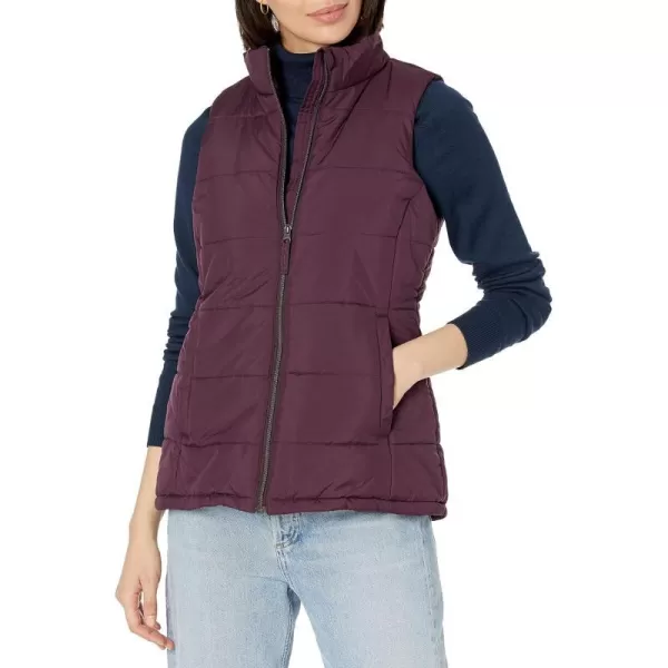 Amazon Essentials Womens MidWeight Puffer VestBurgundy