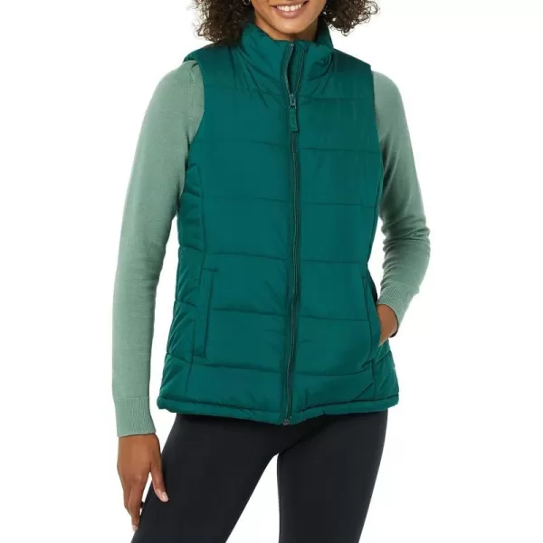 Amazon Essentials Womens MidWeight Puffer VestDark Green