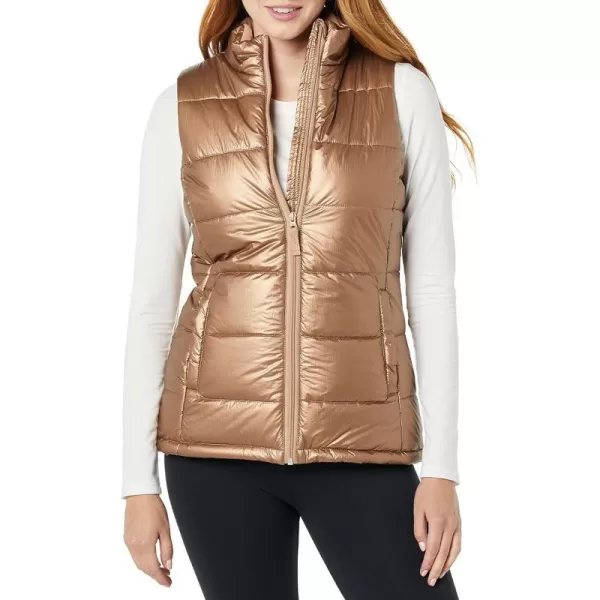 Amazon Essentials Womens MidWeight Puffer VestMetallic Taupe