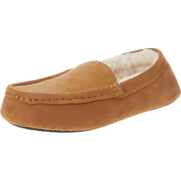 Amazon Essentials Womens Moccasin SlipperFaux Leather Chestnut Brown