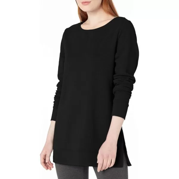 Amazon Essentials Womens OpenNeck Fleece Tunic SweatshirtBlack