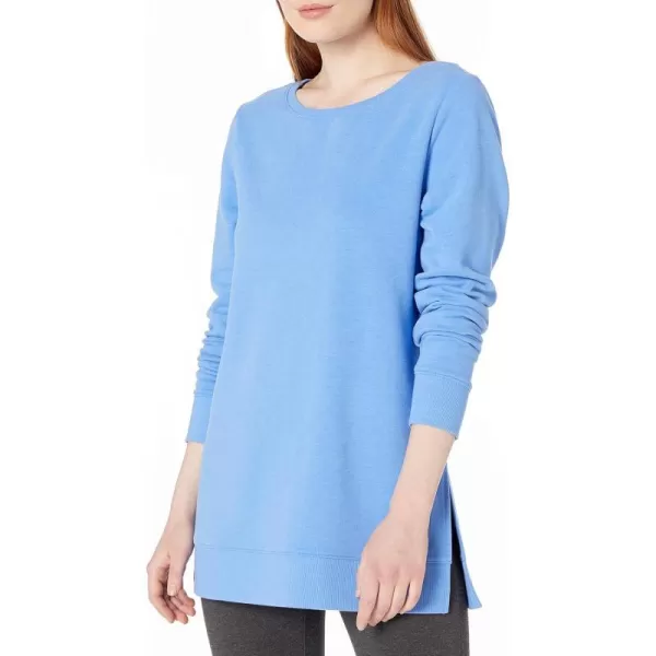 Amazon Essentials Womens OpenNeck Fleece Tunic SweatshirtBlue Heather