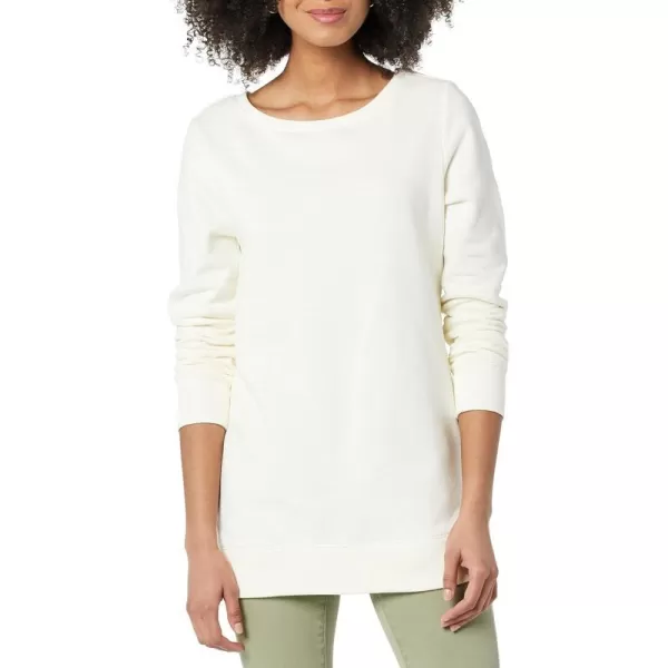 Amazon Essentials Womens OpenNeck Fleece Tunic SweatshirtCream