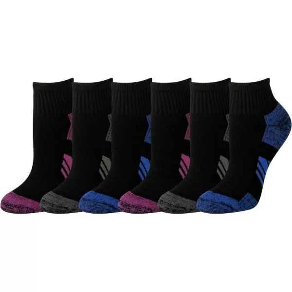 Amazon Essentials Womens Peformance Cotton Cushioned Athletic Ankle Socks 6 PairsBlack