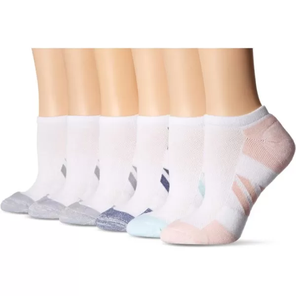 Amazon Essentials Womens Performance Cotton Cushioned Athletic NoShow Socks 6 PairsMulticolorStripe