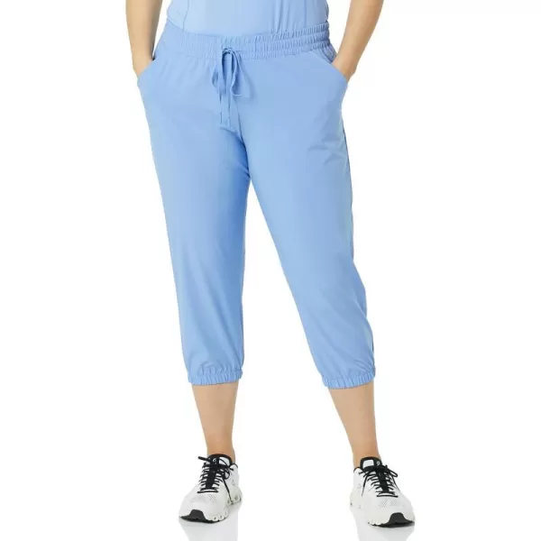 Amazon Essentials Womens Performance Stretch Woven Crop Jogger PantCornflower Blue