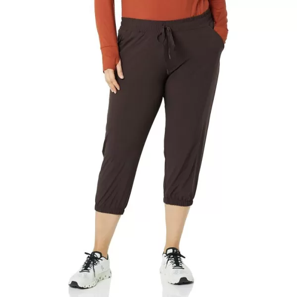 Amazon Essentials Womens Performance Stretch Woven Crop Jogger PantDark Brown