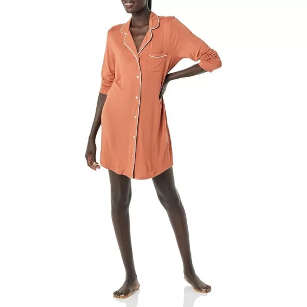 Amazon Essentials Womens Piped Nightshirt Available in Plus SizeCaramel