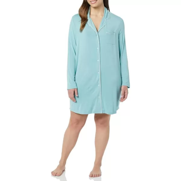 Amazon Essentials Womens Piped Nightshirt Available in Plus SizeDusty Blue