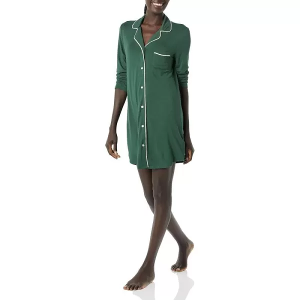 Amazon Essentials Womens Piped Nightshirt Available in Plus SizeForest Green