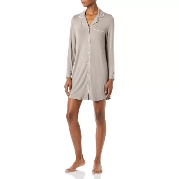 Amazon Essentials Womens Piped Nightshirt Available in Plus SizeSmokey Grey