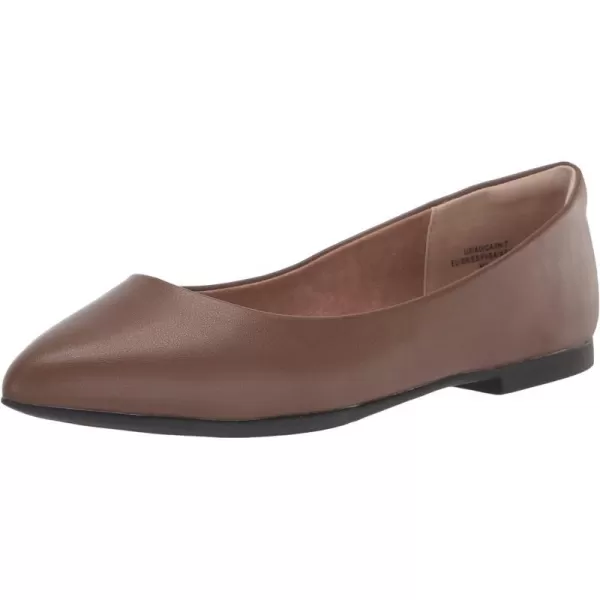 Amazon Essentials Womens PointedToe Ballet FlatChocolate