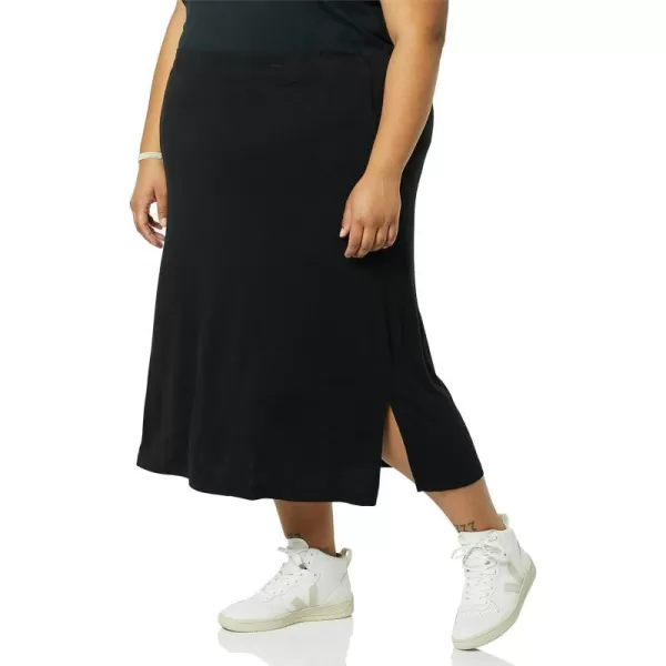 Amazon Essentials Womens PullOn Knit Midi Skirt Available in Plus SizeBlack