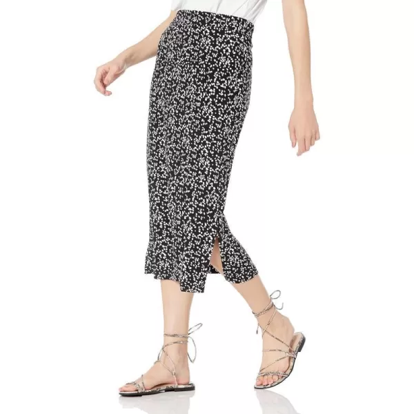 Amazon Essentials Womens PullOn Knit Midi Skirt Available in Plus SizeBlackWhite AbstractAnimal