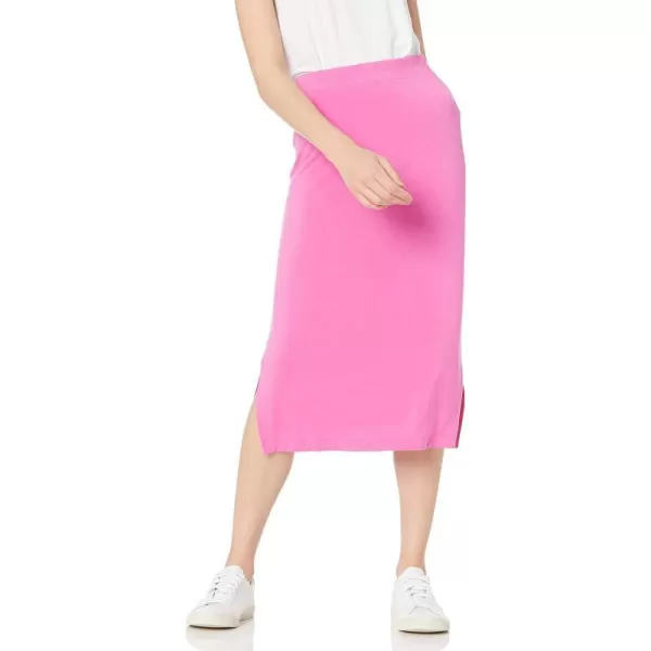 Amazon Essentials Womens PullOn Knit Midi Skirt Available in Plus SizeBright Pink