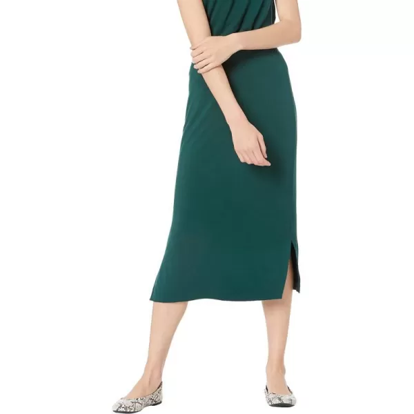 Amazon Essentials Womens PullOn Knit Midi Skirt Available in Plus SizeDark Green