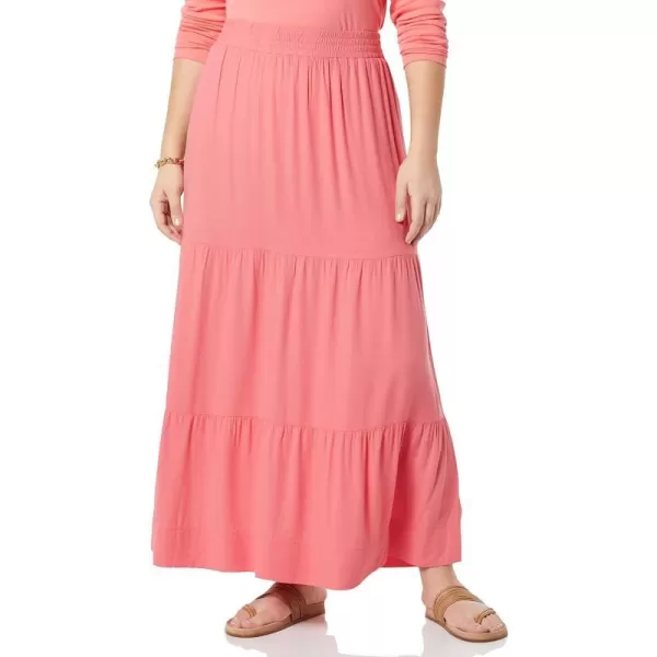 Amazon Essentials Womens PullOn Woven Tiered Maxi SkirtHot Pink