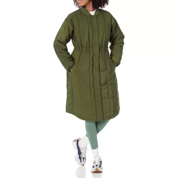 Amazon Essentials Womens Quilted Coat Available in Plus SizeDark Olive