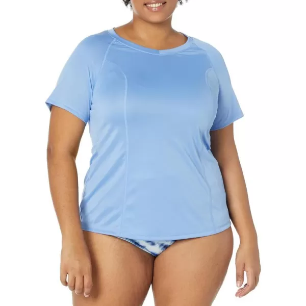 Amazon Essentials Womens Rash Guard Short SleeveCornflower Blue