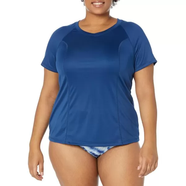 Amazon Essentials Womens Rash Guard Short SleeveDeep Blue