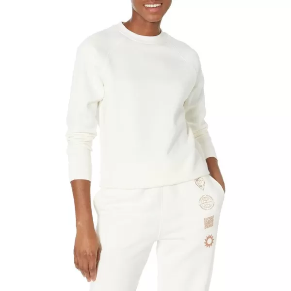 Amazon Essentials Womens RelaxedFit Crew Neck Long Sleeve Sweatshirt Available in Plus SizeEggshell White