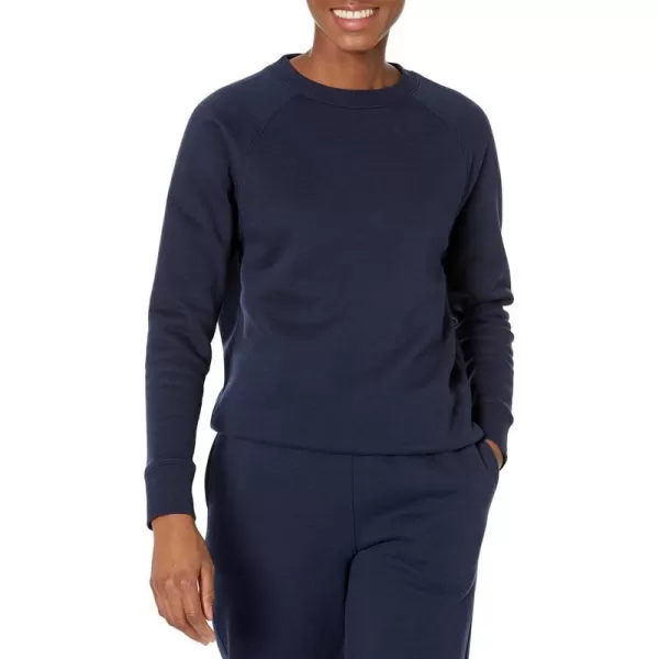 Amazon Essentials Womens RelaxedFit Crew Neck Long Sleeve Sweatshirt Available in Plus SizeNavy