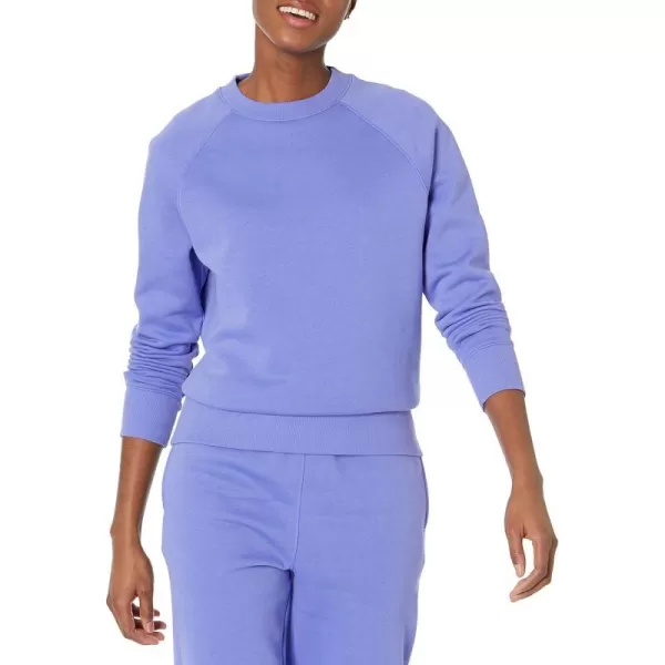 Amazon Essentials Womens RelaxedFit Crew Neck Long Sleeve Sweatshirt Available in Plus SizePurple Blue