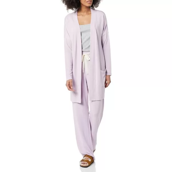 Amazon Essentials Womens RelaxedFit Lightweight Lounge Terry OpenFront CardiganLavender