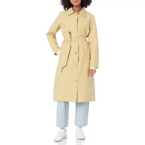 Amazon Essentials Womens RelaxedFit Water Repellant Trench Coat Available in Plus Size Previously Amazon AwareLight Mustard Yellow