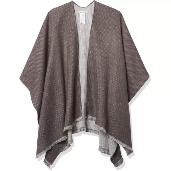 Amazon Essentials Womens Reversible PonchoBrownGray