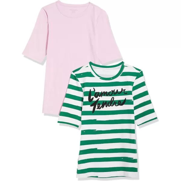 2 Green Stripe/Light Pink