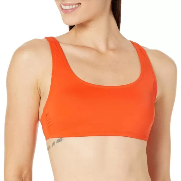 Amazon Essentials Womens Scoop Neck Swim Crop TopOrange