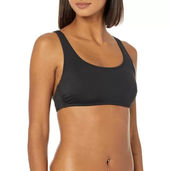 Amazon Essentials Womens Scoop Neck Swim Crop TopWashed Black