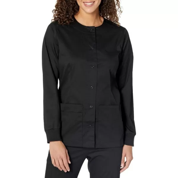 Amazon Essentials Womens Scrub Snap Jacket Available in Plus SizeBlack