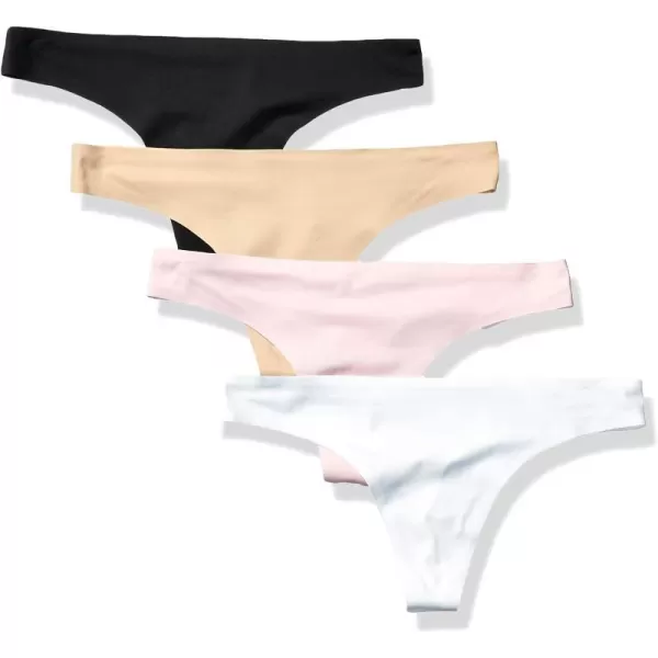 Amazon Essentials Womens Seamless Bonded Stretch Thong Underwear Pack of 4Neutral Tones